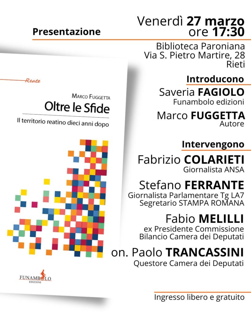 “Oltre le Sfide”, alla Biblioteca Paroniana la presentazione del nuovo libro di Marco Fuggetta