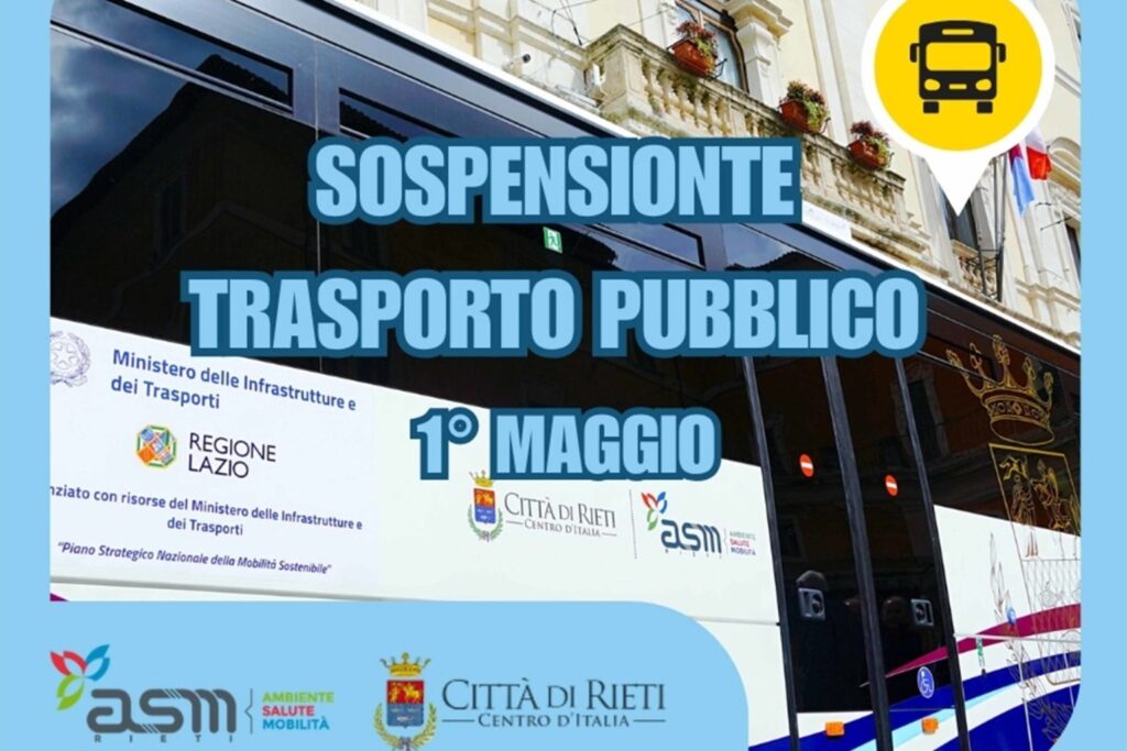 Rieti, trasporto pubblico fermo il 1° maggio: attiva solo la linea per il Terminillo