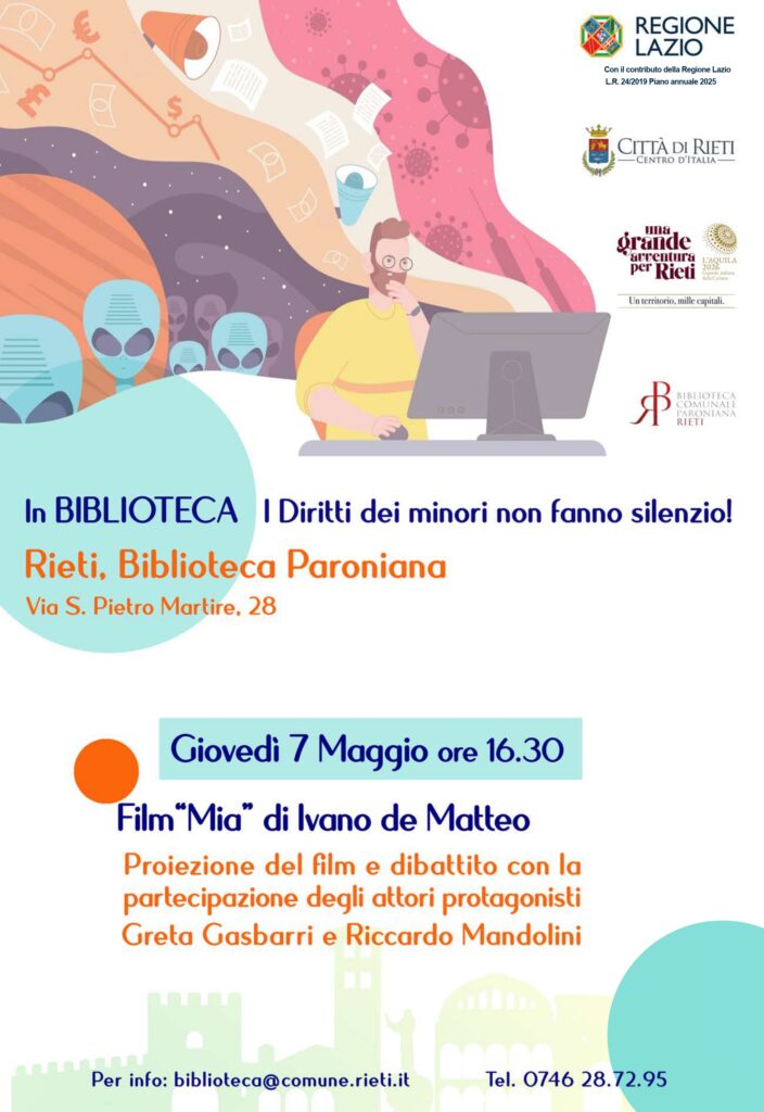 Rieti, in Biblioteca i diritti dei minori: film, incontri e dibattiti per sensibilizzare la cittadinanza