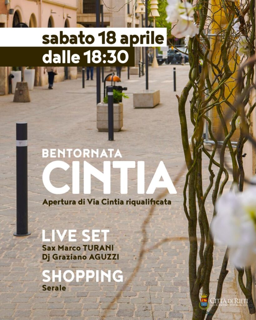 Rieti, riapre via Cintia: musica e shopping per festeggiare
