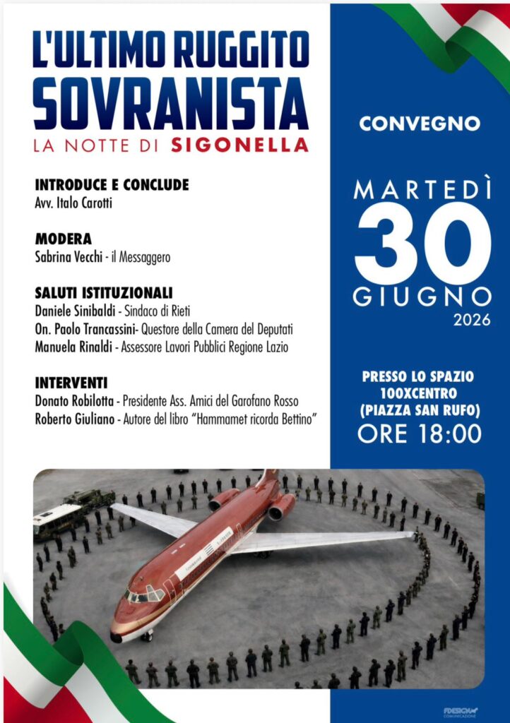 A Rieti il convegno sulla Notte di Sigonella: riflettori su uno dei momenti chiave della storia repubblicana