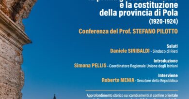 A Rieti una conferenza sull’Istria italiana e la nascita della provincia di Pola