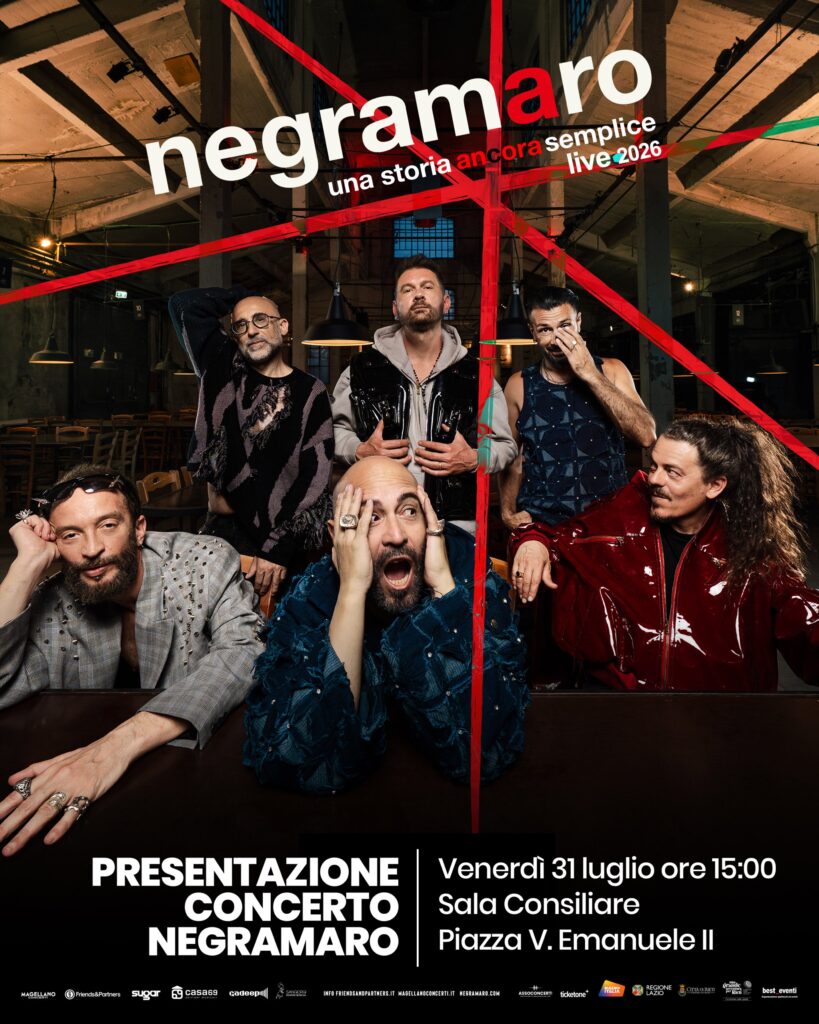 Negramaro a Rieti, venerdì la presentazione ufficiale del concerto dell’8 agosto