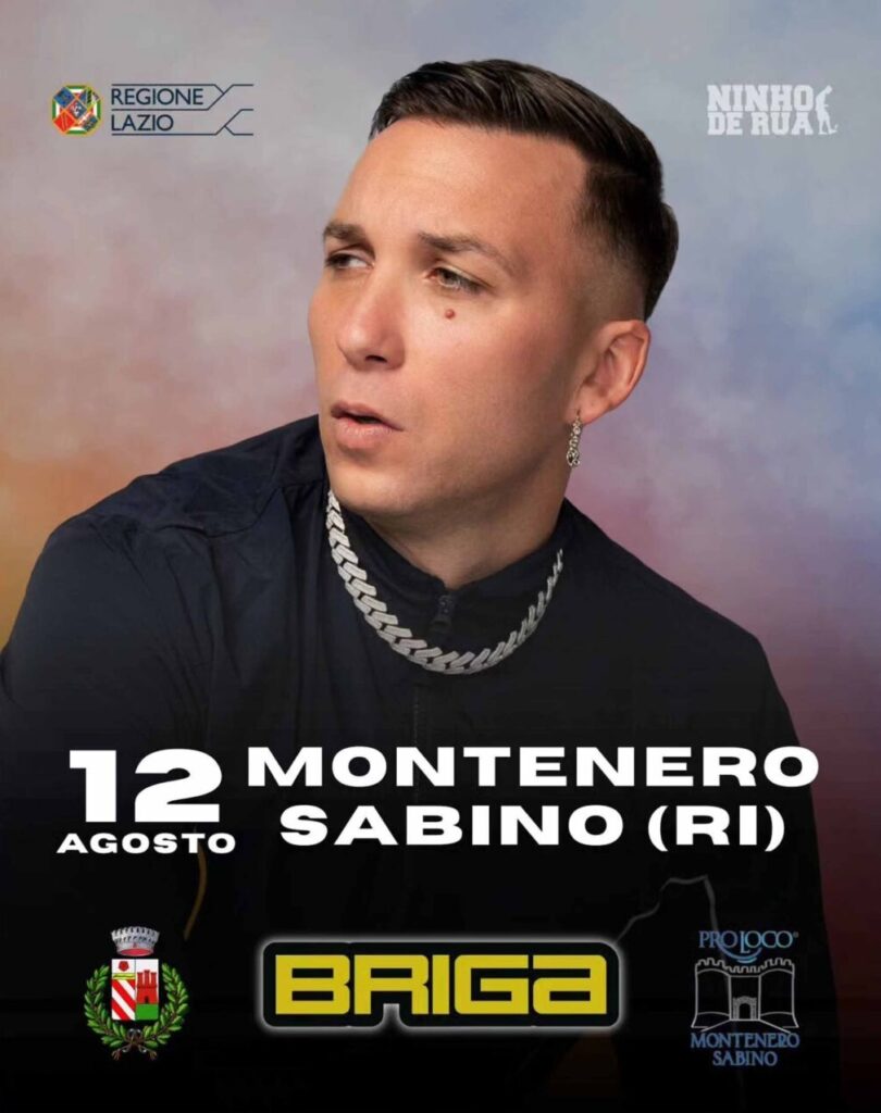 Briga in concerto a Montenero Sabino: appuntamento il 12 agosto in piazza del Municipio