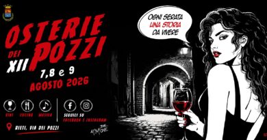 Rieti, tornano le “Osterie dei Pozzi”: tre giorni tra fumetti, musica e sapori nel cuore del centro storico