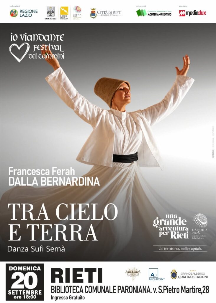 Rieti, “IoVIANDANTE” porta la danza sufi alla Biblioteca Paroniana